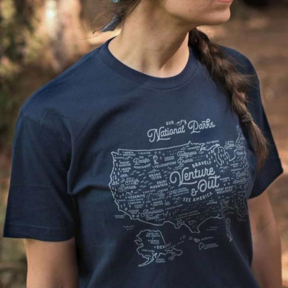 The Landmark Project National Parks Map T-Shirt